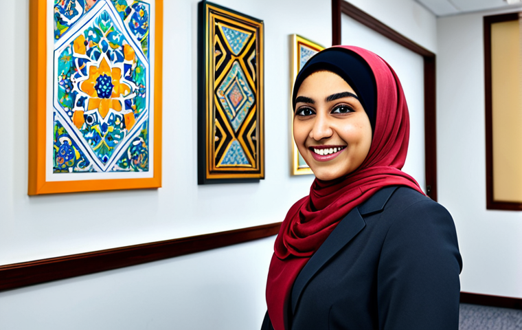 청소년상담사 직업적 안정성과 성장 가능성 - **Image Prompt 1:** "A professional female youth counselor in modest, modern hijab and business atti...