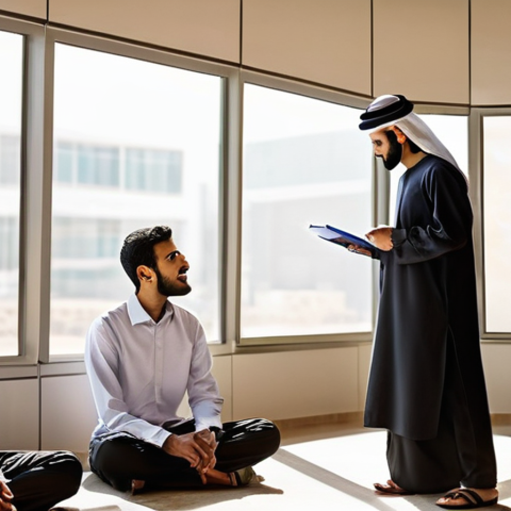 청소년상담사 실습기관에서의 성공 사례 - **Prompt:** "A wise and experienced male Arab youth guide, in his late 40s to early 50s, dressed in ...