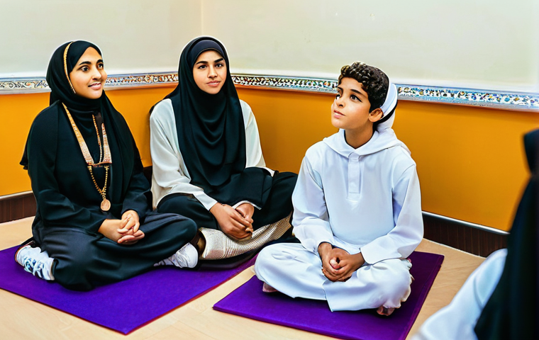 청소년상담사 실습기관에서의 성공 사례 - **Prompt:** "A wise and experienced male Arab youth guide, in his late 40s to early 50s, dressed in ...