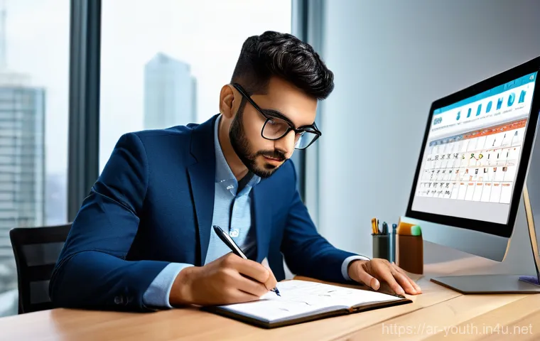 청소년상담사로서 자격증 공부와 일 병행하기 - **Prompt: Ambitious Young Professional Balancing Life's Demands**
    A thoughtful young Arab woman,...