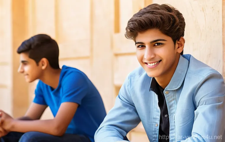 청소년상담사 자격증 활용법 - **Prompt 1: A Hopeful Connection**
    "A heartwarming scene depicting a young Arab male youth couns...