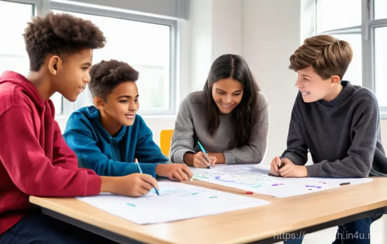 청소년상담사 상담 시간 관리 팁 - **Organized Teen Using Technology for Growth**
    A male teenager (around 17 years old, wearing a c...