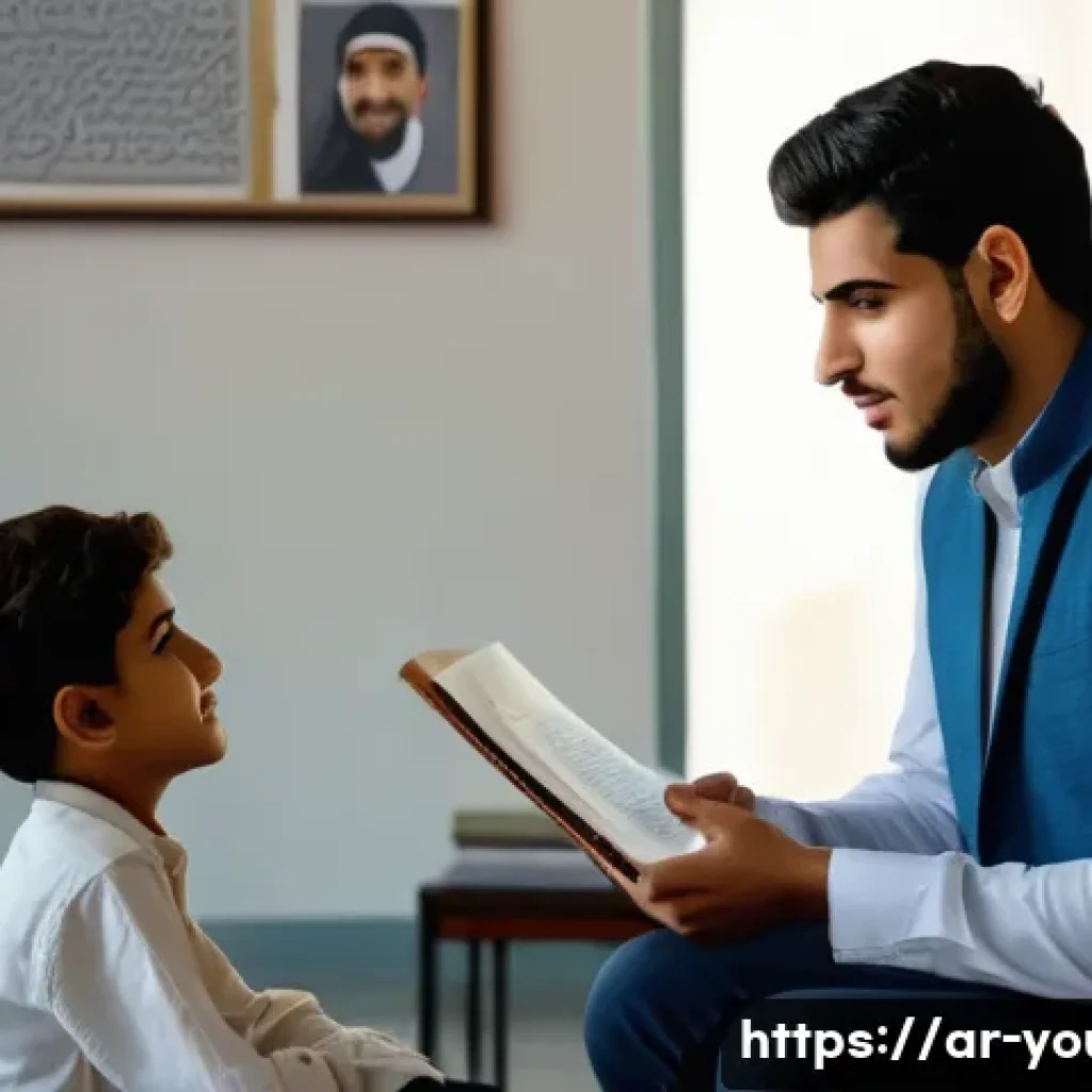 청소년상담사 자격증 취득 후 추천 경력 경로 - A warm and professional counseling session in a modern social support center in an Arab country, fea...
