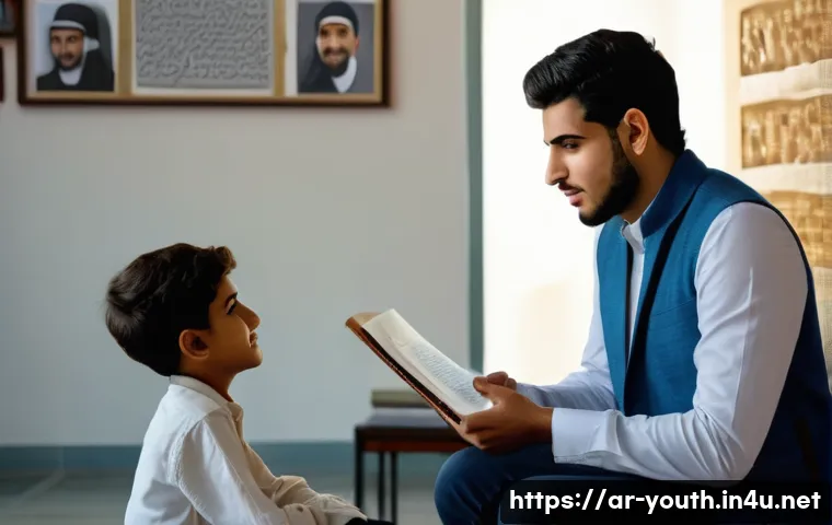 청소년상담사 자격증 취득 후 추천 경력 경로 - A warm and professional counseling session in a modern social support center in an Arab country, fea...