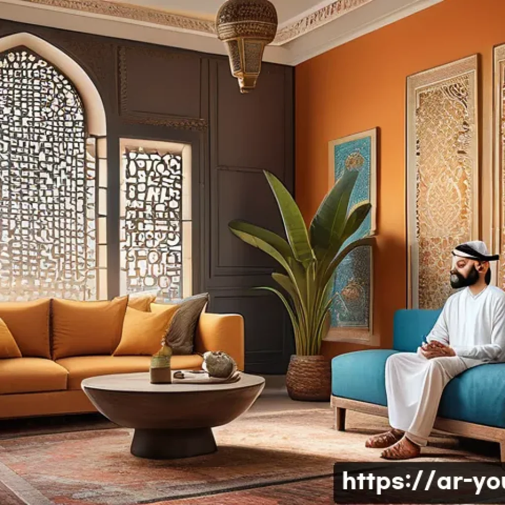 청소년상담사와 관련된 최신 논문 리뷰 - A warm, modern counseling room in a Middle Eastern setting, featuring a young Arab male adolescent w...