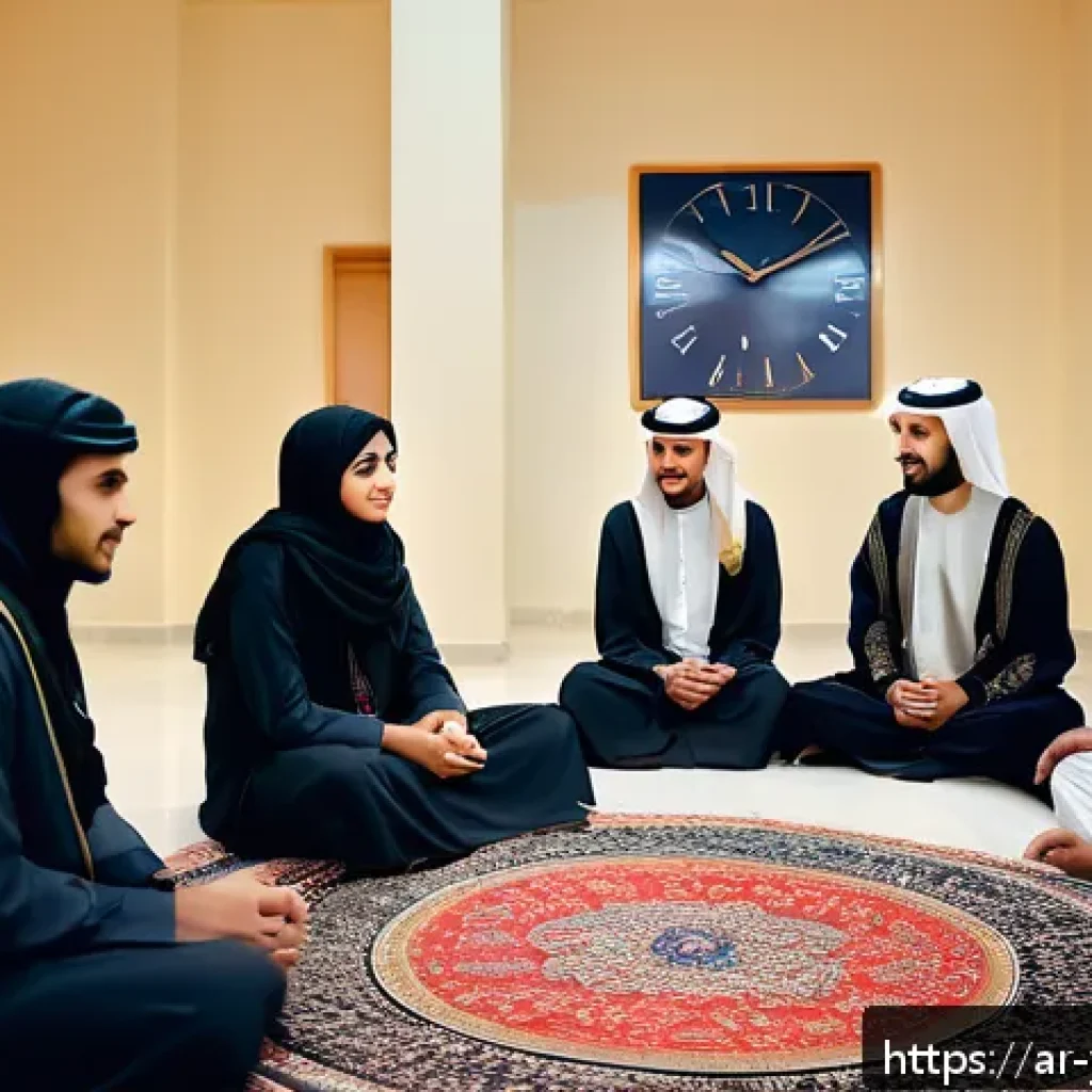 청소년상담사 실무에서 자주 겪는 어려움 - A warm, inviting counseling session scene set in a modern Middle Eastern community center, featuring...