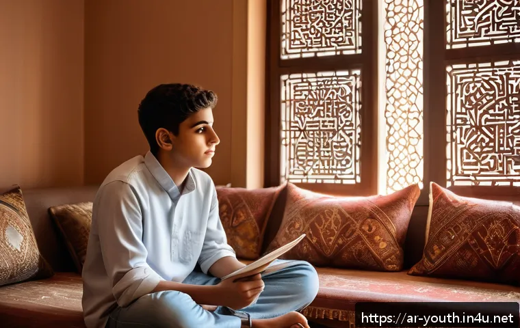 청소년상담사 상담 효과 측정과 평가 방법 - A warm, culturally respectful therapy session in a cozy, private room decorated with Middle Eastern ...