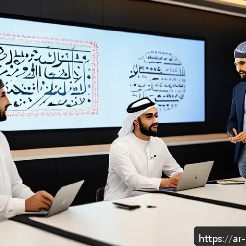 Home 30 청소년상담사 자격증 소지자의 경험담 - A diverse group of young Arab community leaders, dressed in modest, professional attire, engaged in ...